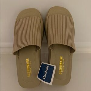 Cushionaire Tan Slide Sandals